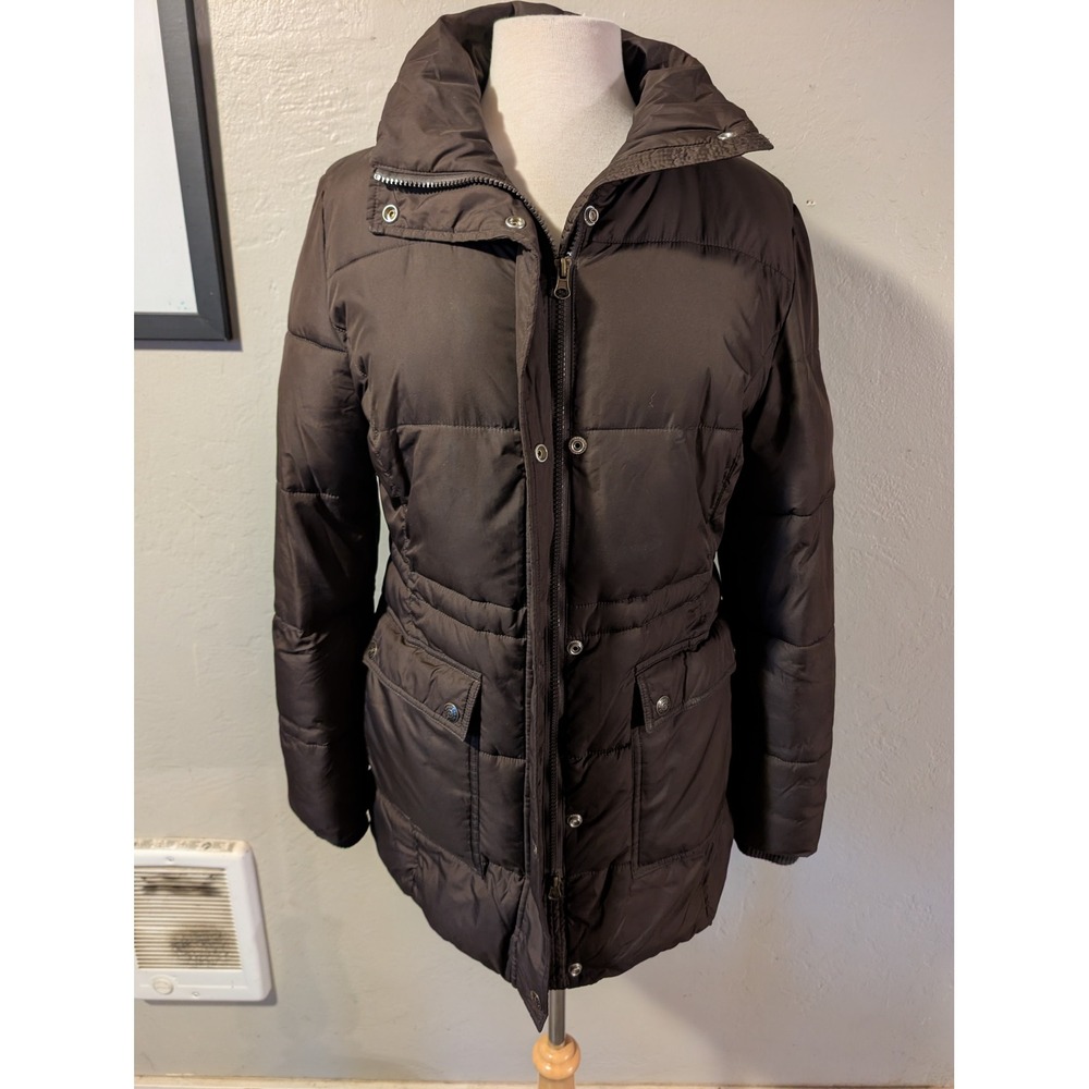 Womens Route 66 Original outdoor Mid Length down jacket Chocolate Brown size M